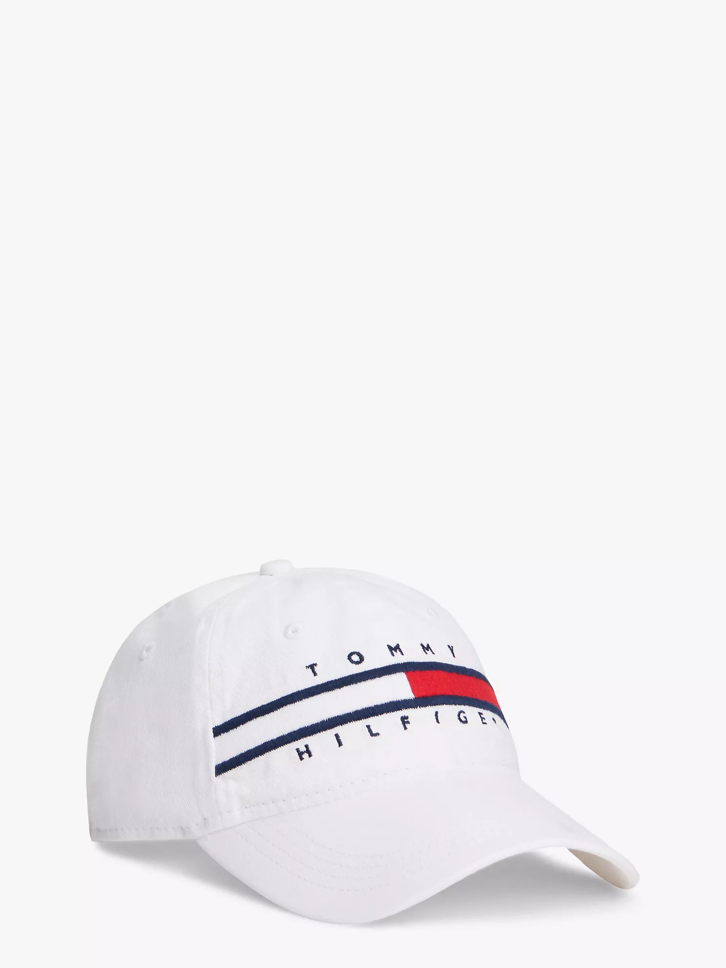 Tommy Hilfiger® Classic Stripe Logo Baseball Cap – White