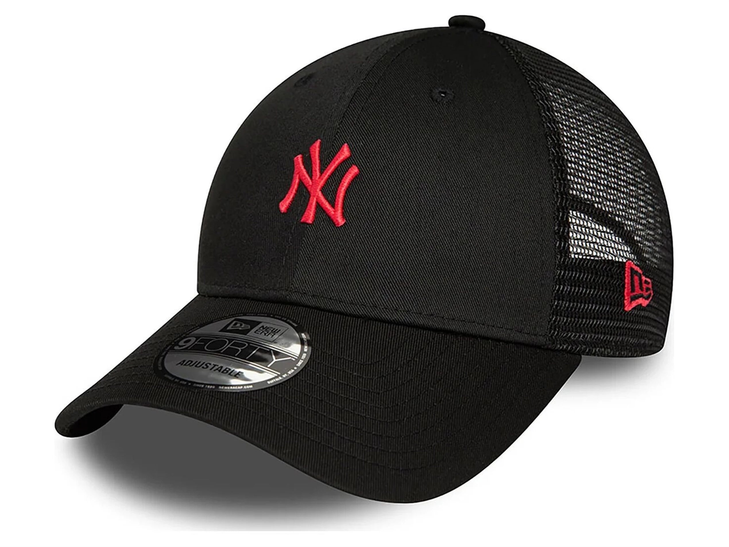 New York Yankees Black & Red Logo 9FORTY Trucker Cap