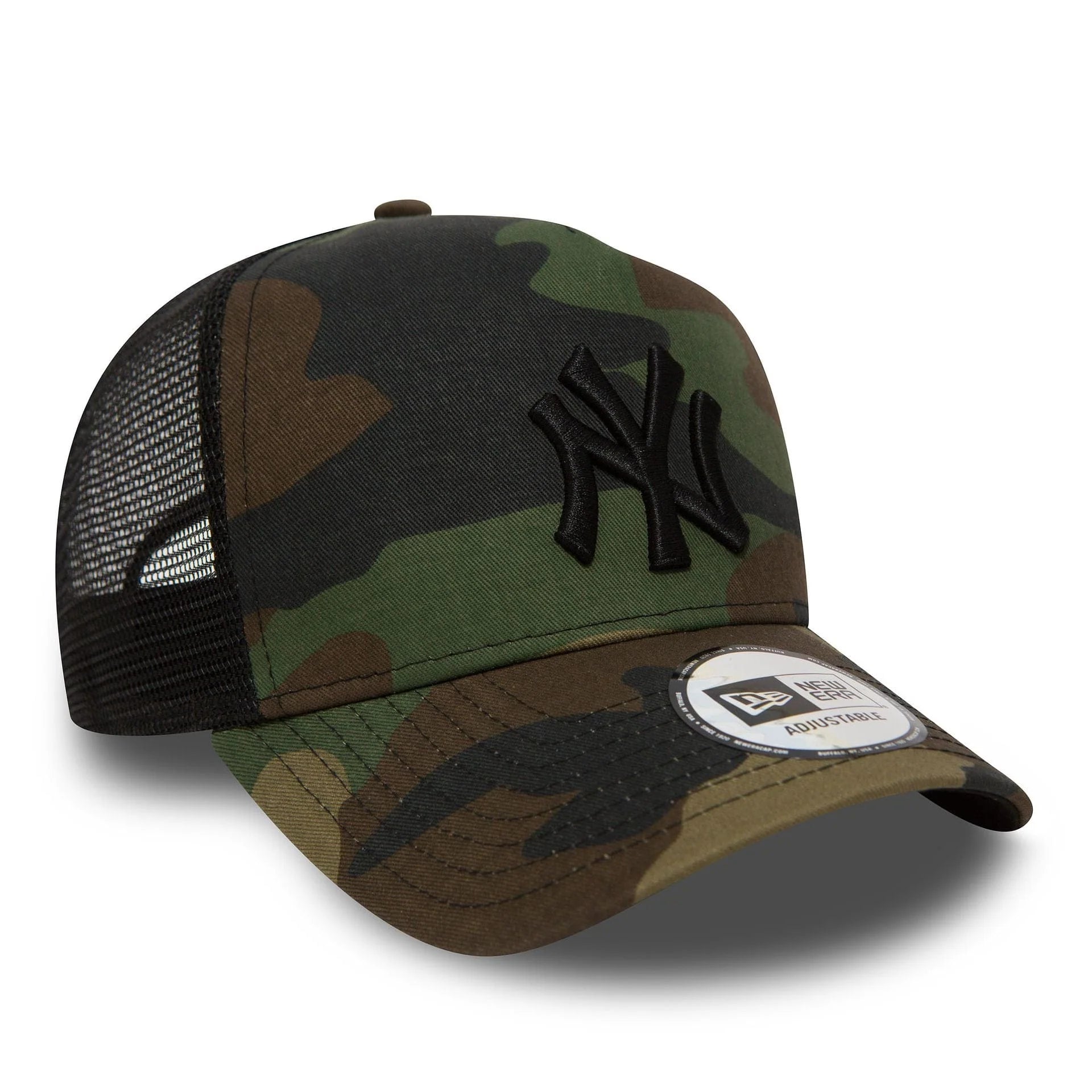 New York Yankees Woodland Camo 9FORTY A-Frame Trucker Cap
