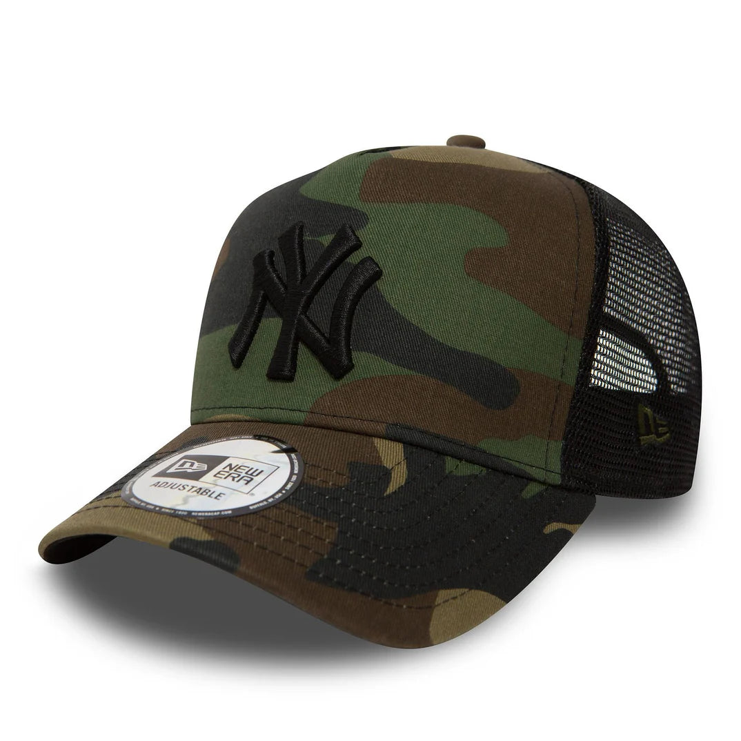 New York Yankees Woodland Camo 9FORTY A-Frame Trucker Cap