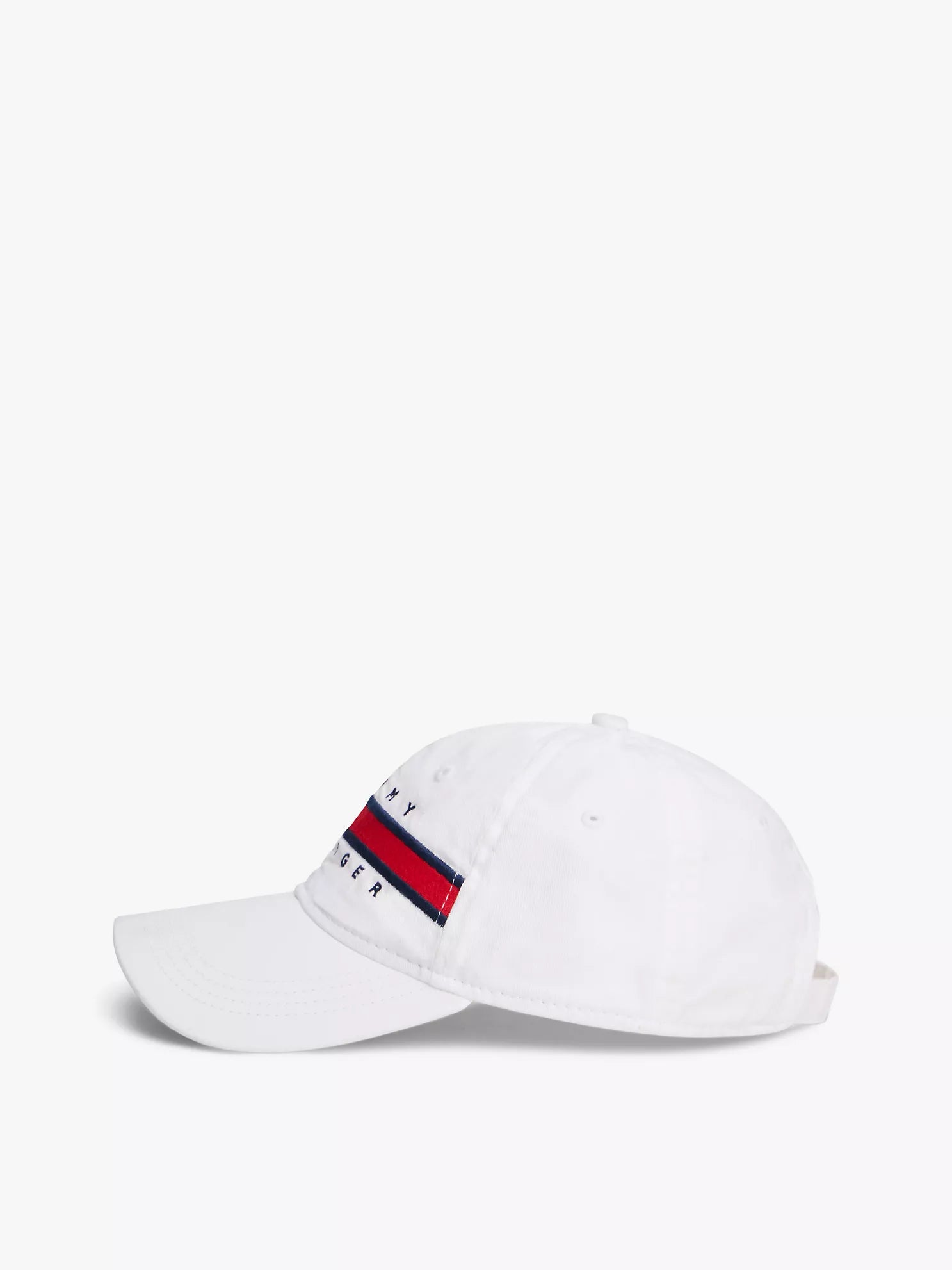 Tommy Hilfiger® Classic Stripe Logo Baseball Cap – White